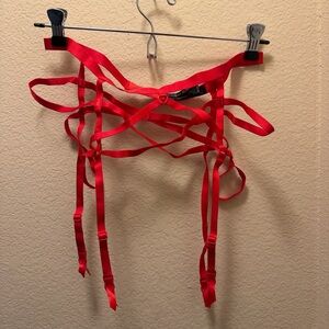 2014 Victoria's Secret Vibrant Red Strappy Garter